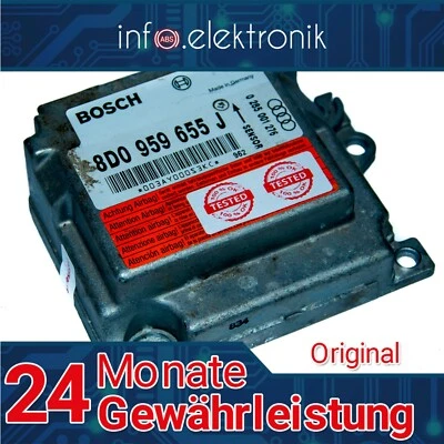 Centralina airbag 8D0959655J 0285001276 AUDI A4 B5 S4 1995-2001 NO CRASH DATA - Immagine 1 di 4