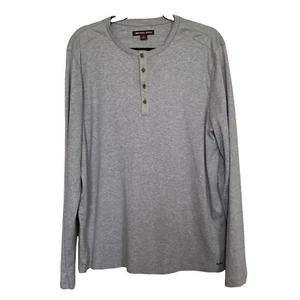 Michael Kors Mens Sz XL Gray Knit Henley Long Sleeve - Picture 1 of 9