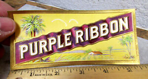 Vintage Original Label, Purple Ribbon, cigar box Tobacco Label, NEW!