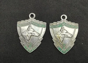 2 Vintage Russian Soviet k9 Dog Competition Winner Medals Tokens USSR - Picture 1 of 2
