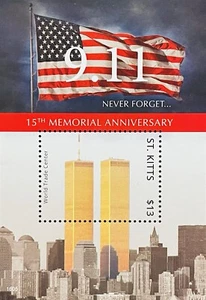 ST KITTS 15TH MEMORIAL ANNIVERSARY 9/11 STAMPS S/S MNH 2016 WORLD TRADE CENTER - Bild 1 von 1