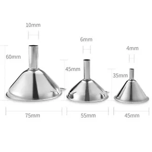 Stainless Steel Funnel Kitchen Funnel Set 3PCS Large Small Funnels Wide Mouth - Picture 1 of 13