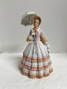 "Estatuilla de porcelana Lenox Springtime Promenade 1983 Lady Parasol 9"" de alto usada en excelente estado" - Imagen 1 de 9