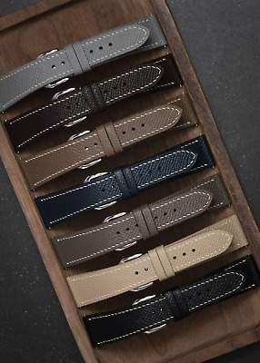 Epsom Calf Watch Strap, Handcrafted Leather Wristwatch 18-19-20-21-22mm • 48€