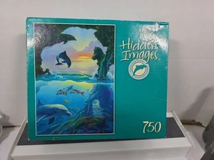 Mega Puzzles Hidden Images Dolphins 750 Piece 2007 - Picture 1 of 2