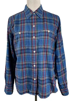 RALPH LAUREN Shirt PXL Blue Tartan Plaid Shirt Roll Tab 100% Cotton Petite XL - Image 1 of 4