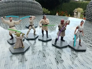 Disney Parks Star Wars Mega Figures . X 6. Mace Windu,Yoda , Luke Skywalker. - Picture 1 of 5