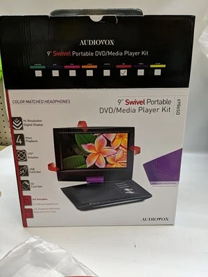 NEW  Audiovox 9" Swivel Portable DVD Media Player Kit DS9849 Red - Image 1 of 4