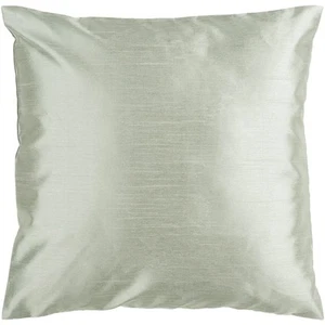 Diva At Home 22" Shiny Solid Silver Green Decorative Down Throw Pillow - Picture 1 of 1