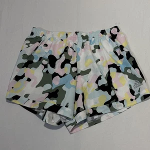 ADIDAS Size XL (16) Girls Multicolor Stretch Waist Lined Gym Running Shorts 223 - Picture 1 of 7