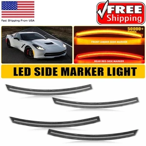 4PCS Clear LED Front Rear & Side Lights Marker For Chevrolet 14-19 Corvette C7 - Picture 1 of 11