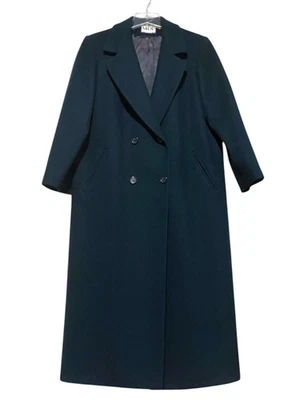 Vintage Womens Wool Overcoat XL Emerald Green Double Breasted 100% Wool USA - Image 1 of 4