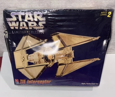 1995 Vintage AMT Star Wars Limited Edition GOLD Tone TIE INTERCEPTOR New  - Image 1 of 4