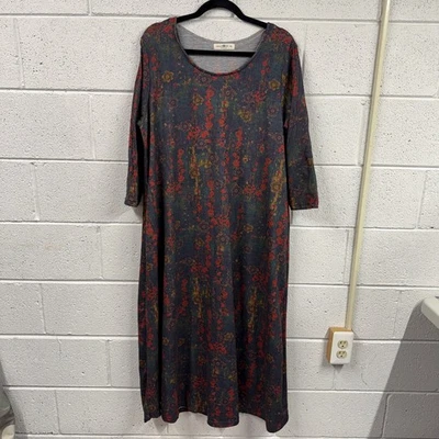 Natural Life Lottie Knit Maxi Dress Womens XL Dark Floral Boho Indie Cottagecore - Image 1 of 4