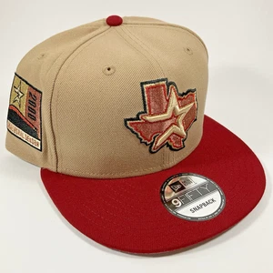 New Era Houston Astros Wheat Metallic Red Exclusive Club 9FIFTY Snapback Hat Cap - Picture 1 of 9