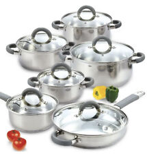 New Cook N Home 12 Pieces Of Stainless Steel Cookware Cooking Set 02410 601XX