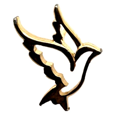 1" Gold-Tone Dove Brooch Pin Pinback (K6G) - Image 1 of 2