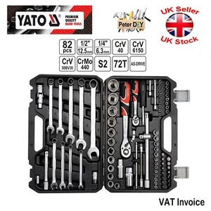 82 pcs Ratchet Socket Set 1/2 1/4 Tools Toolbox Yato Professional  YT-12691 - Picture 1 of 5