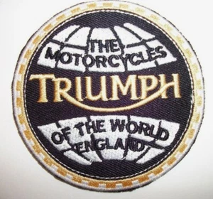 Triumph Motorrad Biker britisch bestickt Aufnäher ~ 3 1/8" rund ~ aufbügeln aufnähen - Bild 1 von 2