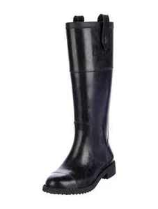 NEW Jimmy Choo Auth Black Rubber Knee High Edith Rain Snow Boot Shoe 36 6 - Picture 1 of 5