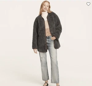 J CREW Collarless jacket in recycled sherpa Item BD160 $348.00 - Picture 1 of 5