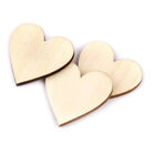 50pcs DIY Wooden Pasters Pieces Art Heart-shaped Stickers Crafts for Home decor