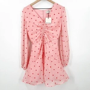 Finders Keepers NWT Juniper Mini Dress Pink Red *READ* Australian Flare Puff - Picture 1 of 14