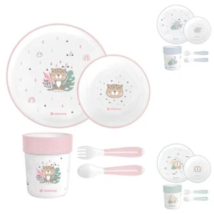 Kikkaboo Kindergeschirr Set Savanna 5-teilig Tiermotiv, Schale, Teller, Besteck - Bild 1 von 6
