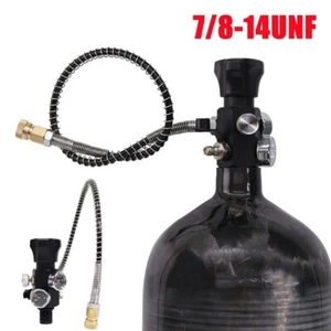 7/8-14UNF PCP Tank Dual Stärke Ladeventil Nachfülladapter mit Schlauch - Bild 1 von 12