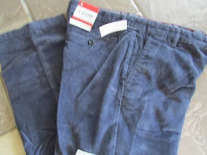 NEW IZOD NAVY BLUE CORDUROY PANTS MENS 34X34 STRAIGHT FIT FREE SHIP - Picture 1 of 1