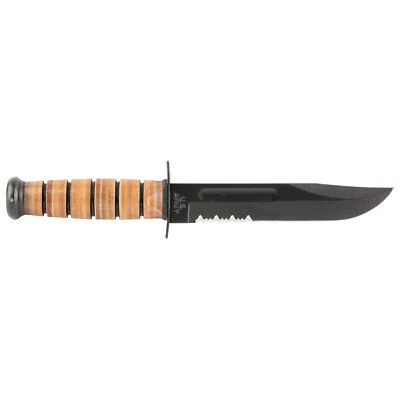 KA-BAR Army Fixed Blade Knife 7" Blade Partially Serrated w/ Sheath  1219CP - Image 1 of 3