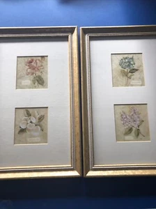 cracket linen panels by cheri blum 1997  in a series of 2 made In Usa.rose.magno - Picture 1 of 9