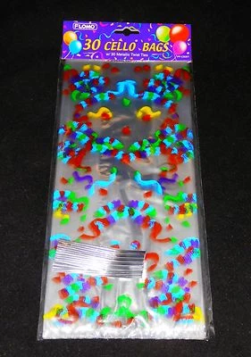 Multi Colored Happy Birthdays On Clear Cello Bags 30 count  - Image 1 of 4