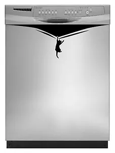 Cat Pulling Decal Sticker for Dishwasher Refrigerator Washing Machine Stove Dorm - Picture 1 of 4