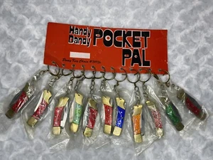 VTG 1970s Glitter NOS LOT Handy Dandy Pocket Pal Keyring Key Ring Knife Pakistan - Picture 1 of 12