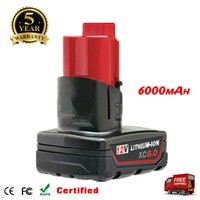 For Milwaukee M12 Li-ion XC 6.0Ah Extended Capacity Battery 48-11-2460 12 Volt