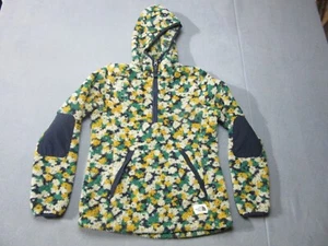 The North Face Hoodie Womens Small Green Yellow Floral Vtg Campshire 1/4 Zip  - Picture 1 of 17