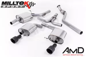 Milltek Audi A5 Coupé S line 2.0 TFSI escape trasero gato doble salida puntas negras - Imagen 1 de 1