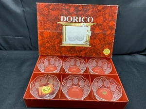 Set of 6 ~ Royal Crystal Rock "DORICO" Italy ~ Crystal Bowls ~ 5" x 2 1/4" Deep - Picture 1 of 16