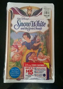 NEW SEALED Walt Disney Snow White And The Seven Dwarves VHS Stickers - Picture 1 of 6