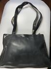 NYC by Perlina Black w/ Silver Toned Hardware Faux Leather Medium Shoulder Bag