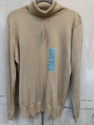 NUEVO CON ETIQUETAS Joseph A Qui-est-ce Que C'est Silk? Suéter para mujer XL dorado cuello tortuga Foto 1 de 4