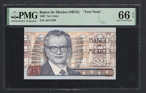 Mexico No Units 1997 Pick Unlisted "Test Note - Proof" UNC Unique Grade 66 - Picture 1 of 2