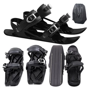Mini Ski Skates Portable Short Skiboard Adjustable Skates Shoes For Snow - Picture 1 of 13