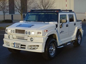 2009 HUMMER H2 CUSTOM 4WD PICK UP SUT 6.0 V8 AUTO FULL BODY KIT WHITE 28K MILES - Picture 1 of 19