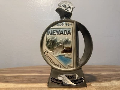 NEVADA SILVER CENTENNIAL 1963 JIM BEAM REGAL CHINA DECANTER BOTTLE EMPTY - Image 1 of 4