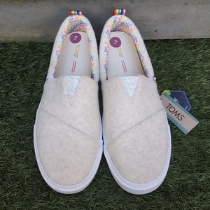 Toms Alpargata Fenix Women's UK 3.5 Oatmeal Two Tone Felt Nylon Rainbow Trainers - Picture 1 of 14