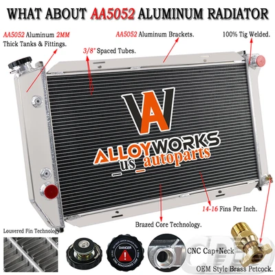 62MM 4 Rows Radiator For 72-79 Ford LTD II TORINO MERCURY COUGAR LINCOLN MARK V8 - Image 1 of 4