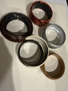 VTG  Bracelet Cuff Lot of 5 Bangle Misc Colors 80s 90s - Picture 1 of 9