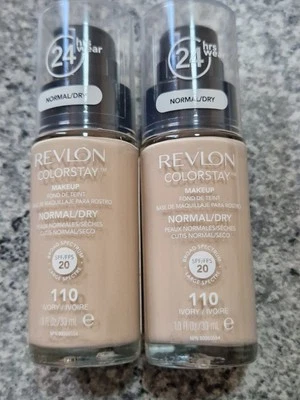 2 x IVORY REVLON COLORSTAY FOUNDATION 24HR NORMAL/DRY 30ml SPF20 - Image 1 of 4
